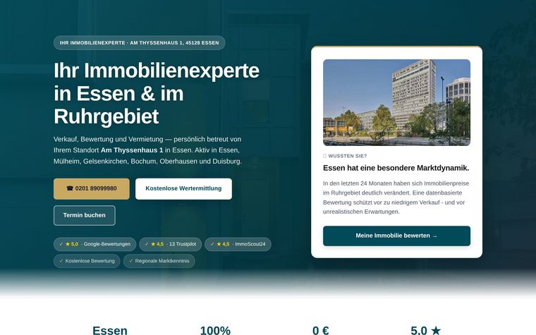 Webseite VIMMOVI Immobilien